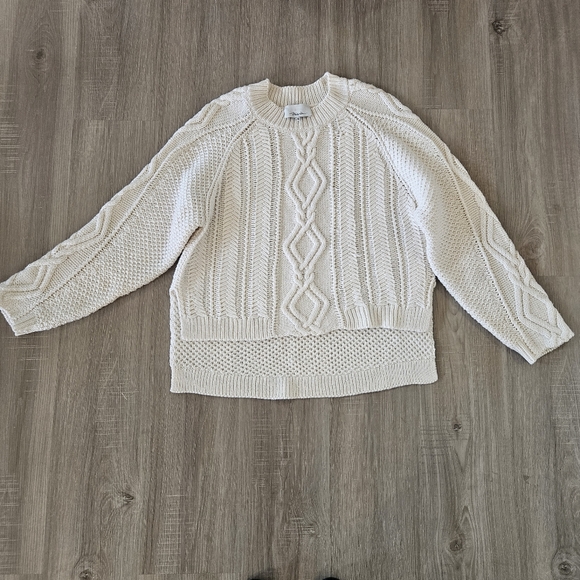 3.1 Phillip Lim Sweaters - 3.1 Phillip Lim Sweater Women Sz M Ivory 100% Wool Chunky Fisherman Knit